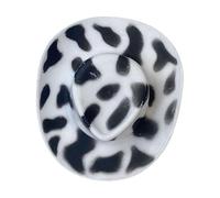 amangul Fermaglio per capelli a forma di cappello da cowgirl, accessorio per capelli da sposa, feste in stile occidentale, accessori per capelli per feste in maschera (bianco e nero C2)