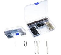 amangul Kit di forcine per capelli laterali con forcina in ferro e fasce elastiche per capelli da donna, vari stili di capelli, strumento per intrecciare con scatola (set da 4)