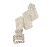 amangul Lussuosa cintura a corsetto con fibbia quadrata per donne perle artificiali borchiate tutta la vita abbinata per l'uso quotidiano parte elegante cintura