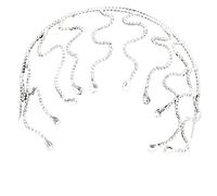 amangul MedusaCrown - Fascia da sposa in cristallo, con serpente e strass, con catena a serpente (argento)