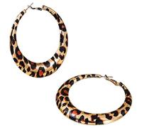 amangul Orecchini a lobo alla moda con stampa leopardi eleganti orecchini circolari per raduni