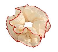 amangul Popolare pizzo scrunchies doppio strato elastico per capelli per eventi formali grandi chignon elastici per capelli per abbigliamento formale e tempo libero (pizzo rosso)