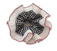 amangul Popolare pizzo scrunchies doppio strato elastico per capelli per eventi formali grandi chignon elastici per capelli per abbigliamento formale e tempo libero (nero)