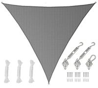 AMANKA 7x7x7 Vela Solare Triangolare Traspirante - Tenda da Sole a Triangolo con Fissaggio Inox