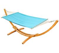 AMANKA Amaca da Giardino con Supporto Legno - 325 cm Porta Amaca con Amaca per 2 Persone - Amaca da Giardino Legno - Amaca in Tessuto - Amaca da Giardino 2 Posti Struttura per Amaca Sospesa Interno