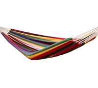 AMANKA Amaca XXL per 2 Persone a Righe Multicolor Arcobaleno 400x160cm | Supporta Fino a 150 kg | 100% Cotone | Amache Persone Insieme
