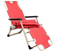 AMANKA Sedia Reclinabile con Materassino e Cuscino - 178cm Lettino da Giardino Sedia da Sole Rosso