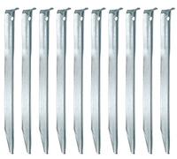 AMANKA Set di 10 Picchetti XL Acciaio zincato 230x23mm Profilo a V Lunghi per Fissare Tende da Campeggio su suoli sabbiosi