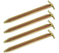 AMANKA Set di 4 Picchetti Acciaio zincato 300x25mm Lunghi Forma di T per ancorare Grandi Tende da Campeggio su suoli duri