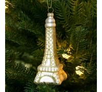 Amanman Vetro Ornamenti di Natale 2024, Oro Torre Eiffel Decor Vetro Soffiato Ornamento Parigi Decorazioni dell'albero di Natale (oro)