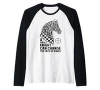 Amante degli Scacchi Cavaliere Testa di Cavallo Cambia Destino dei Maglia con Maniche Raglan