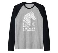 Amante degli Scacchi Cavaliere Testa di Cavallo Cambia Destino dei Maglia con Maniche Raglan