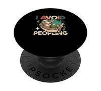 Amante dei bradipi pigri animali introversi Divertente Evito il popolo PopSockets PopGrip Adesivo