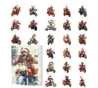 Amante Dei Cani Avvento Di Natale 2025-24 Giorni Calendario Conto Indietro In Acrilico 2D | Natale Cane in Motocicla,Per Famiglia Bambini Adulti Specchio Retrovisore