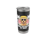Amante dei cani facilmente distratto dai cani Dog Walking Bicchiere termico in acciaio inox doppia parete