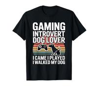 Amante dei Cani introverso di Gioco I Came I Played I Walked My Dog Maglietta