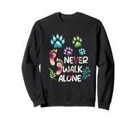 Amante dei Cani Never Walk a Alone Paw Dog Cat Flower Friends Felpa
