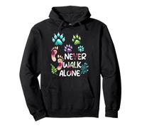 Amante dei Cani Never Walk a Alone Paw Dog Cat Flower Friends Felpa con Cappuccio