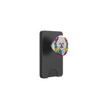 Amante dei cani Sorridente Bichon Frise Fiori Floreale per le Donne PopSockets PopWallet per MagSafe