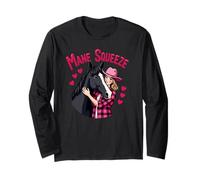 Amante dei Cavalli Cowgirl Rodeo Western Equitazione Vita Maglia a Manica