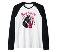 Amante dei Cavalli Cowgirl Rodeo Western Equitazione Vita Maglia con Maniche Raglan