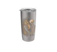 Amante dei Cavalli Scheletro Gotico Equestre Arte Halloween Bicchiere termico in acciaio inox doppia parete