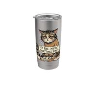 Amante dei gatti divertente sarcastico introverso umorismo totalmente fine umore Bicchiere termico in acciaio inox doppia parete