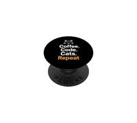 Amante dei gatti e programmatore routine quotidiana divertente PopSockets PopGrip Adesivo