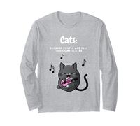 Amante dei Gatti Gatti Divertenti perché Le Persone Sono Troppo Complicate Maglia a Manica