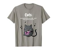 Amante dei Gatti Gatti Divertenti perché Le Persone Sono Troppo Complicate Maglietta