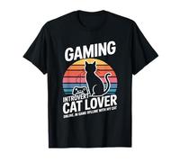 Amante dei Gatti introversi di Gioco Online Offline con Cat Maglietta