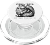 Amante dei gatti introverso divertente gatto carino per ragazze tranquille donne PopSockets PopGrip per MagSafe