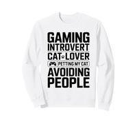 Amante dei Gatti introverso Gioco Accarezzare Il Mio Gatto evitando Le Persone Felpa