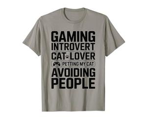 Amante dei Gatti introverso Gioco Accarezzare Il Mio Gatto evitando Le Persone Maglietta