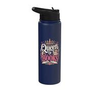 Amante dei libri Donne Reader Bookworm Regina Dei Libri Stainless Steel Insulated Water Bottle