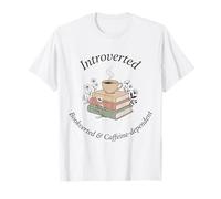 Amante dei Libri Introverso E Dipendente dal caffè Maglietta