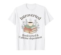Amante dei Libri Introverso E Dipendente dal caffè Maglietta