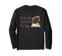 Amante dei Libri Lettura Nerd Coffee Leggere Libri Sii Felice Maglia a Manica