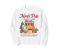 Amante dei Libri Natalizi del North Pole Readers Club Cozy Fireplace Felpa