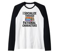 Amante dei Libri Socializza Attraverso Personaggi immaginari introversi Maglia con Maniche Raglan