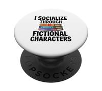 Amante dei libri Socializza attraverso personaggi immaginari introversi PopSockets PopGrip Adesivo