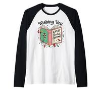 Amante dei Libri Ti auguro Una Maglietta Natalizia da Libro Maglia con Maniche Raglan