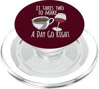 Amante del caffè Ce ne vogliono due per far andare bene una giornata Amante del vino PopSockets PopGrip per MagSafe