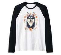 Amante del Cane Alaskan Klee Kai Maglia con Maniche Raglan