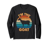 Amante della Capra Vintage retrò I'm The Goat Maglia a Manica