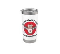 Amante della mucca Kawaii I Just Really Love Weightlifting Lover Bicchiere termico in acciaio inox doppia parete