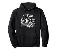 Amante della Musica - Mi Piace la Musica più delle Persone Felpa con Cappuccio