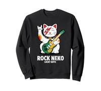 Amante della musica per chitarra Rock Neko Lucky Cat Felpa