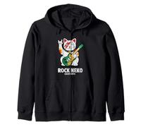 Amante della musica per chitarra Rock Neko Lucky Cat Felpa con Cappuccio