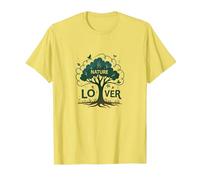 Amante della Natura Albero della Vita Eco Friendly Maglietta, Uomo, Limone, M